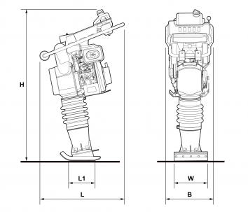 Blueprint side view Dynapac DR8D