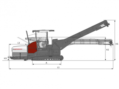 Blueprint Seitenansicht Dynapac MF2500CL