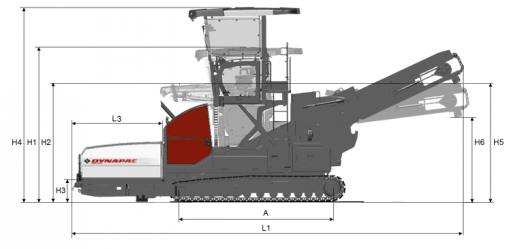Blueprint side view Dynapac MF2500CM