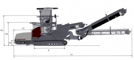 Blueprint Seitenansicht Dynapac MF2500CS with SW6500