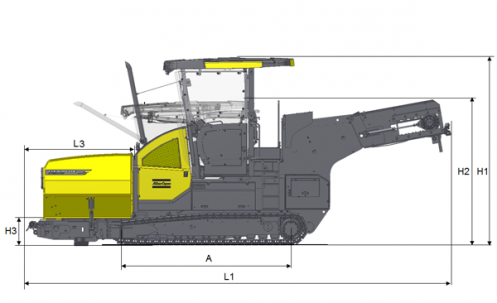 Vue de côté Dynapac MF2500CS