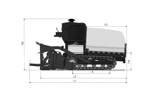 Blueprint side view Dynapac FC1300C