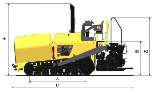 Blueprint side view Dynapac F1000T (T4)