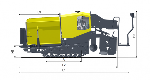 Blueprint side view Dynapac F1200C
