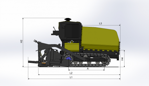 Blueprint side view Dynapac FC1300C