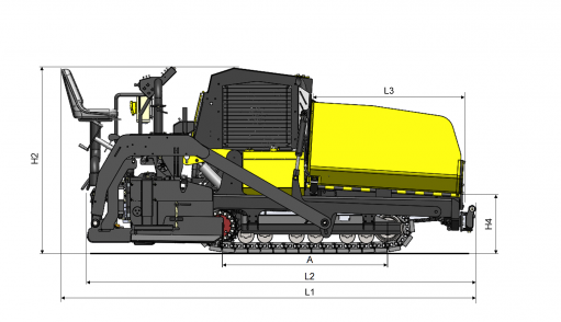 Blueprint side view Dynapac FC1600C
