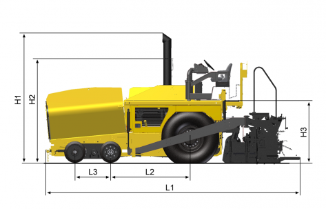 Blueprint side view Dynapac F1000W (T4)
