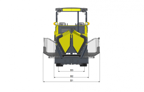 Måttskiss, toppvy Dynapac F1700W