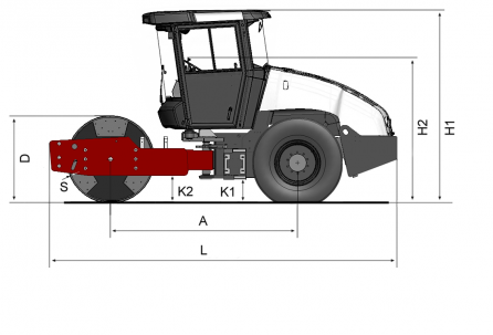 Blueprint side view Dynapac CA150D (BR)