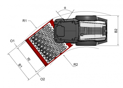 Dimensões - vista superior Dynapac CA250PD (Brazilian)