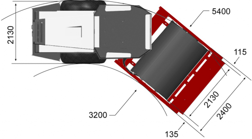 Dimensões - vista superior Dynapac CA510D