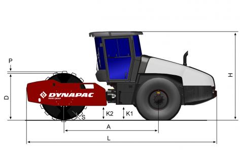 Blueprint Seitenansicht Dynapac CA5500PD