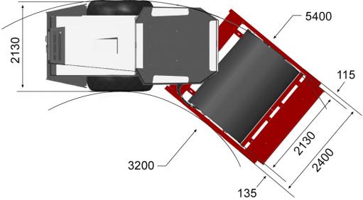 Dimensões - vista superior Dynapac CA610D