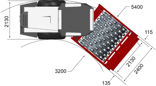 Dimensões - vista superior Dynapac CA610PD