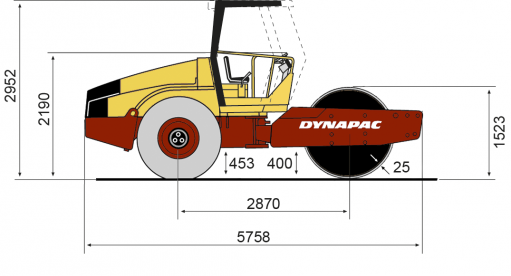 Blueprint Seitenansicht CA260D-II