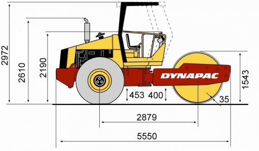 Blueprint Seitenansicht CA300D