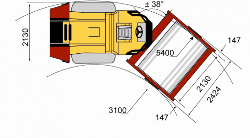 Размеры, вид сверху CA402D