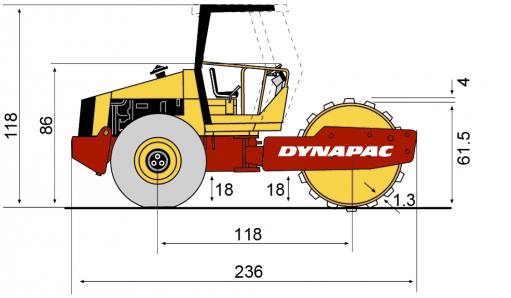 Blueprint Seitenansicht CA512PD