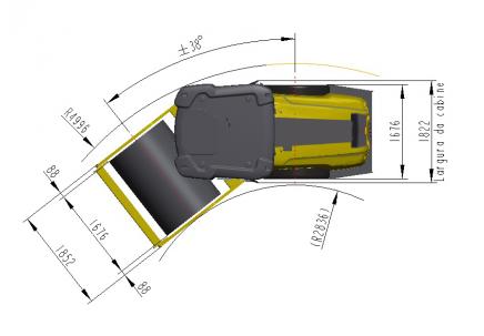Dimensões - vista superior Dynapac CA150D