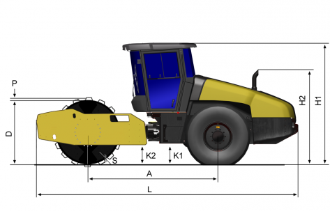 Blueprint side view Dynapac CA5500PD