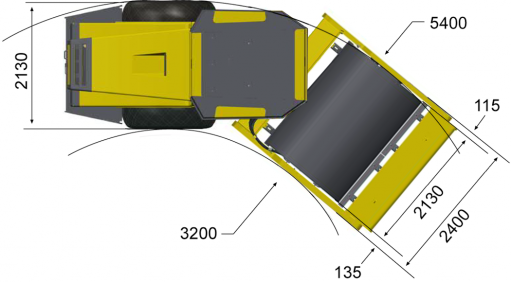 Размеры, вид сверху Dynapac CA610D