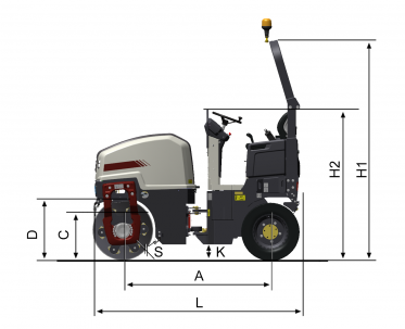 Blueprint side view Dynapac CC1200C VI