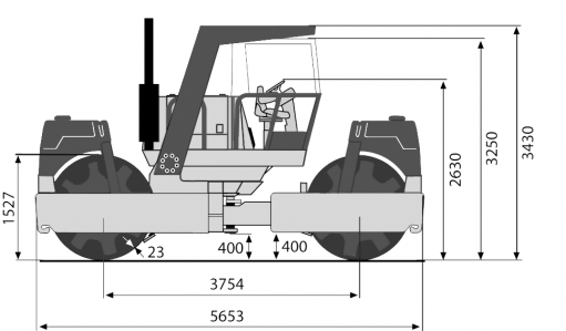 Vue de côté Dynapac CC7200