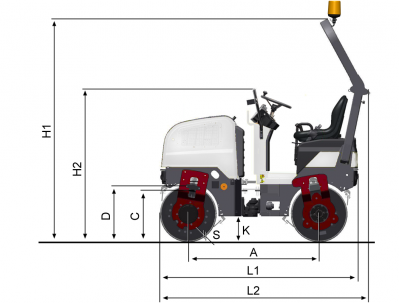 Blueprint side view Dynapac CC800 Plus