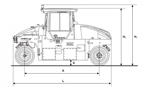 Blueprint Seitenansicht Dynapac CP2700