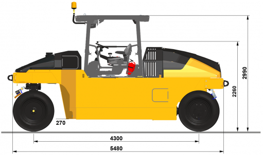 Plan - widok z boku Dynapac CP2700