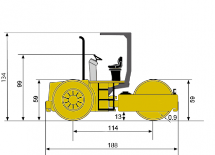 Blueprint side view Dynapac CS1400N