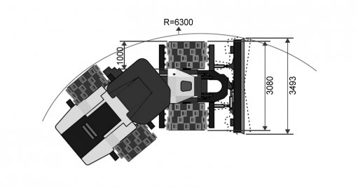 Dimensões - vista superior Dynapac CT3000