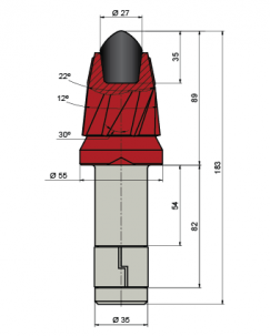 Blueprint Seitenansicht Dynapac DC35027