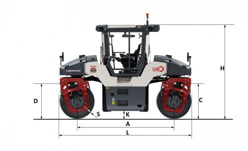 Blueprint side view Dynapac CX9