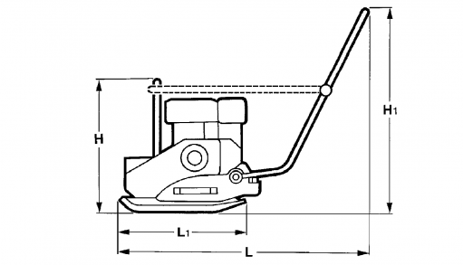 Blueprint side view Dynapac DFP10D
