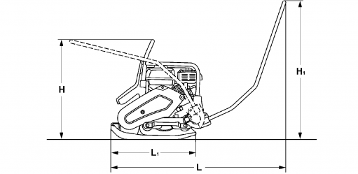 Blueprint side view Dynapac DFP12D