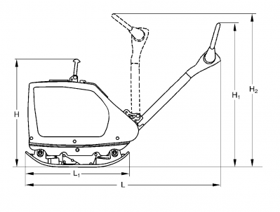 Blueprint side view Dynapac DRP25D