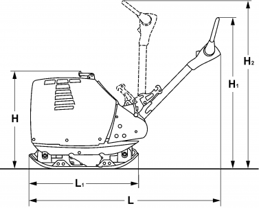 Blueprint side view Dynapac DRP40DX