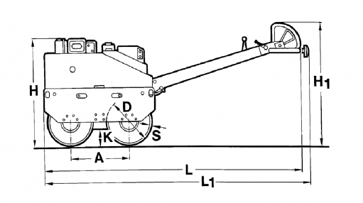 Blueprint side view Dynapac DTR75