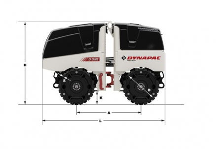 Blueprint side view Dynapac D.ONE