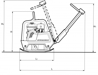 Blueprint side view Dynapac DRQ25