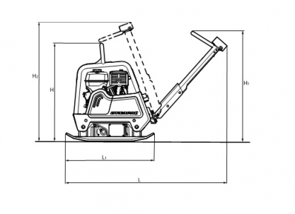 Blueprint side view Dynapac DRQ35