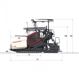 Blueprint side view Dynapac SD25 70C