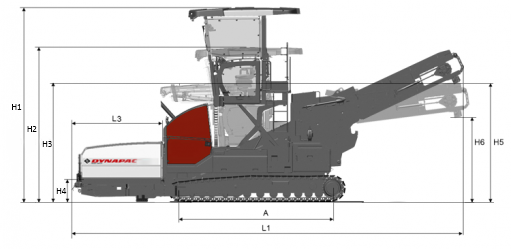 Blueprint side view Dynapac MF2500CM