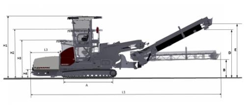 Blueprint side view Dynapac MF2500CS IMIX with SW6500 