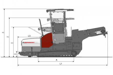 Blueprint side view Dynapac MF2500CS