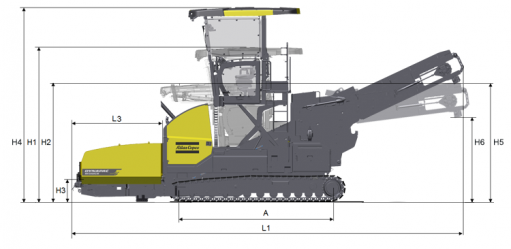 Blueprint side view Dynapac MF2500CM