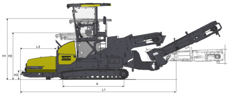 Blueprint side view Dynapac MF2500CS w. SwingApp