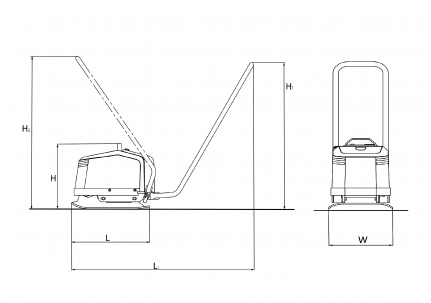 Blueprint side view Dynapac DFP5X e