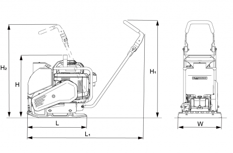 Blueprint side view Dynapac DFP8X e